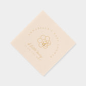 甘い小さな蜂蜜の赤ちゃんシャワー 箔ナプキン (右)