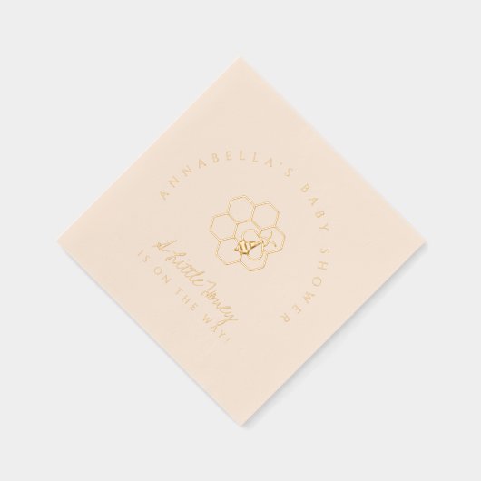 甘い小さな蜂蜜の赤ちゃんシャワー 箔ナプキン (右)
