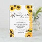 甘い小さな蜂蜜の赤ん坊のシャワーを受けることができる 招待状 (スタンド正面)