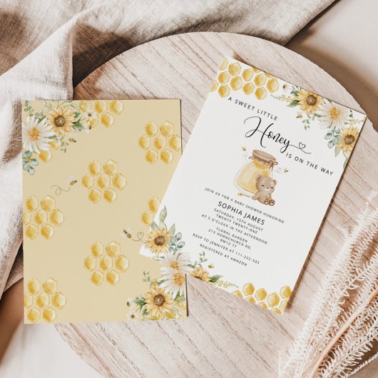 甘い小さな蜂蜜の赤ん坊のシャワー招待状 招待状