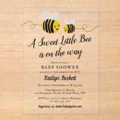 甘い小さな蜂蜜ビーベイビーシャワー アクリル招待状 (正面)