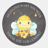 甘い小さな蜂蜜ビー赤ちゃんシャワーありがとうクラス ラウンドシール (正面)