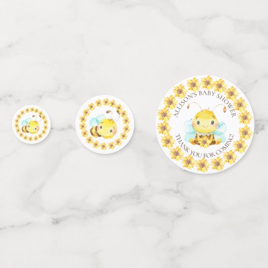 甘い小さな蜂蜜ビー赤ちゃんシャワーありがとう コンフェッティ (裏面)