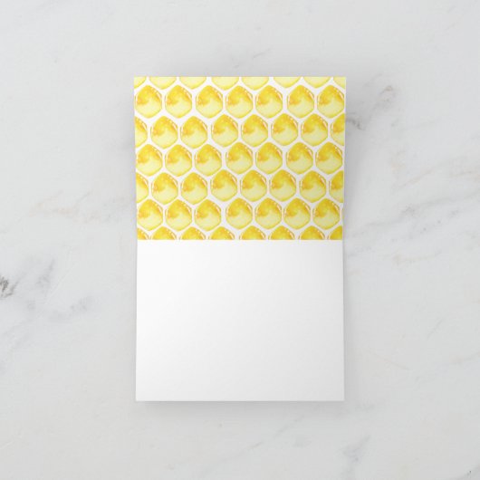 甘い小さな蜂蜜ビー赤ちゃんシャワーありがとう サンキューカード (内部)