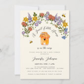 甘い小さな蜂蜜ヴィンテージ花盛りベビーシャワー 招待状 (正面)