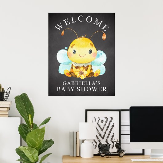 甘い小さな蜂蜜蜂の赤ちゃんシャワーポスター ポスター (ホームオフィス)