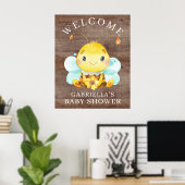 甘い小さな蜂蜜蜂の赤ちゃんシャワーポスター ポスター (ホームオフィス)