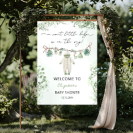 甘い小さな赤ちゃん服の赤ちゃんシャワーへようこそ ポスター