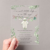 甘い小さな赤ちゃん服の赤ちゃんシャワー アクリル招待状 (インサイチュ (ポータブル))