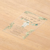 甘い小さな赤ちゃん服の赤ちゃんシャワー アクリル招待状 (レイダウン)