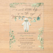 甘い小さな赤ちゃん服の赤ちゃんシャワー アクリル招待状 (正面)