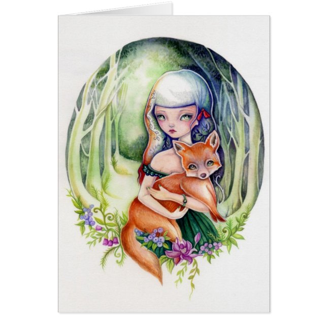 甘い小さな赤 – fox 空白の card (正面)