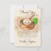 甘い小さな餃子Kwaiテーマベビーシャワー サンキューカード (正面)