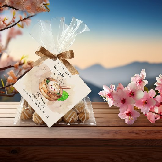 甘い小さな餃子Kwaiテーマベビーシャワー フェイバータグ