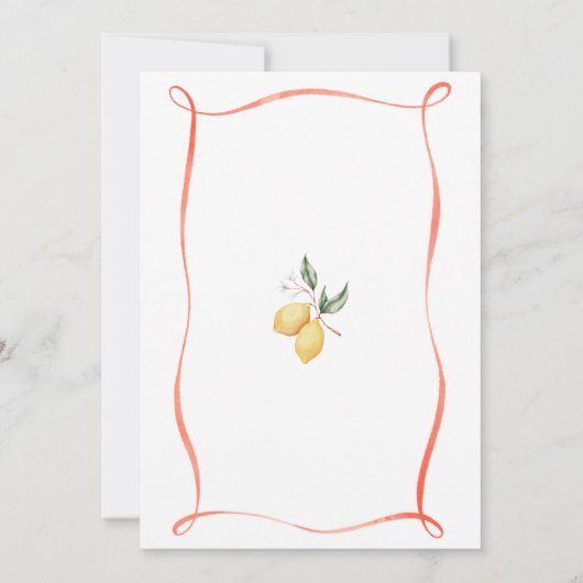 甘い小さな1レモンベビーシャワー招待状 招待状 (裏面)