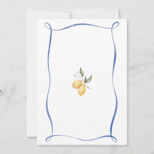 甘い小さな1レモンベビーシャワー招待状 招待状 (裏面)