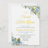 甘い小さなLimon赤ちゃんシャワーの途中にある 招待状 (正面)