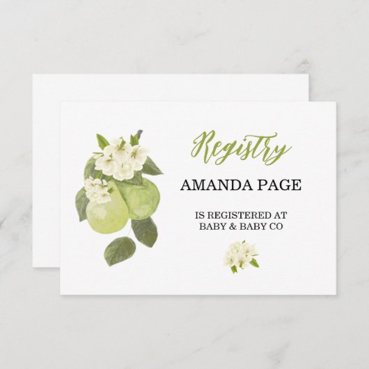 甘い小さなPearレジストリエンクロージャカード (正面/裏面)