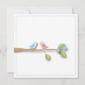 甘い小鳥の双生児の男の子の女の子のベビーシャワーの招待状 招待状 (裏面)