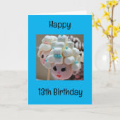 甘い少女の13歳の誕生日おめでとう カード (黄色い花)