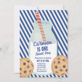 甘い少年クッキーのファーストバースデー 招待状