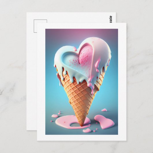 甘い愛のアイスクリーム ポストカード (正面/裏面)