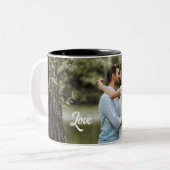 甘い愛のカップルモダンがコーヒーのマグカップをバインド ツートーンマグカップ (正面左)