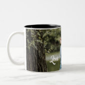 甘い愛のカップルモダンがコーヒーのマグカップをバインド ツートーンマグカップ (左)