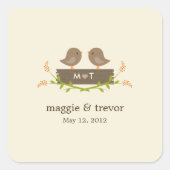 甘い愛の好意ステッカー スクエアシール (正面)