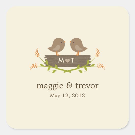 甘い愛の好意ステッカー スクエアシール (正面)