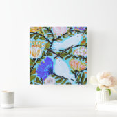 甘い愛鳥II スクエア壁時計 (ホーム)