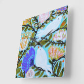 甘い愛鳥II スクエア壁時計 (傾斜)