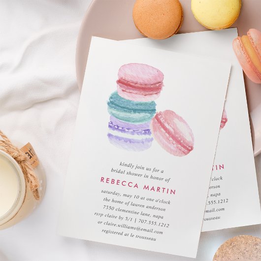 甘い愛 | Macaron Bridal Showerのご招待 招待状