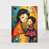 甘い感傷的カラフル抽象芸術母の日 カード (正面)