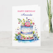 甘い感傷的パーソナライズされた誕生日 カード (正面)