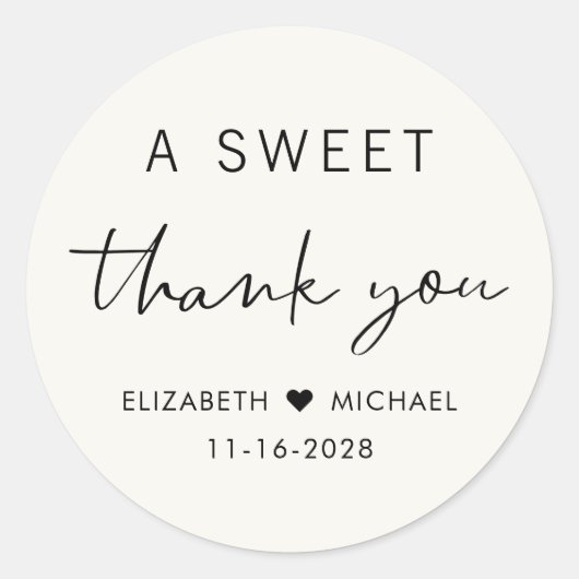 甘い感謝のクリーム結婚ズ ラウンドシール (正面)