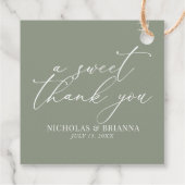 甘い感謝のセージ緑のエレガントな結婚式 フェイバータグ (裏面)