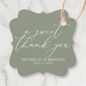 甘い感謝のセージ緑のエレガントな結婚式 フェイバータグ (裏面)
