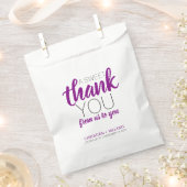 甘い感謝のダークパープルグレイモダン結婚ズ フェイバーバッグ (クリップ留めされた状態)