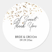 甘い感謝の気持ちを表すクラシックな丸型のステッカー ラウンドシール (正面)