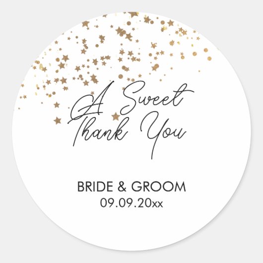 甘い感謝の気持ちを表すクラシックな丸型のステッカー ラウンドシール (正面)