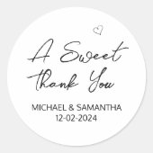 甘い感謝結婚式の引き出物 ラウンドシール (正面)