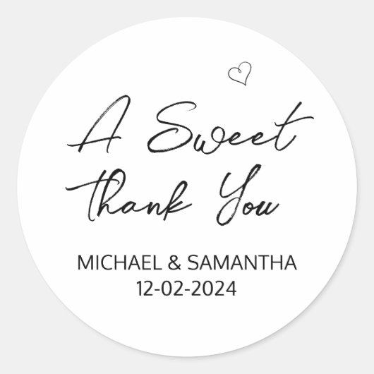 甘い感謝結婚式の引き出物 ラウンドシール (正面)