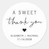 甘い感謝結婚式の引き出物 ラウンドシール (正面)
