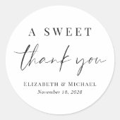 甘い感謝結婚式の引き出物 ラウンドシール (正面)