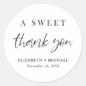 甘い感謝結婚式の引き出物 ラウンドシール (正面)