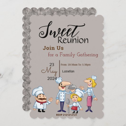 甘い懇親会 招待状 (正面/裏面)