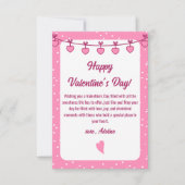 甘い抱擁：ピンク、白ロマンチックなバレンタインデー ノートカード (正面)