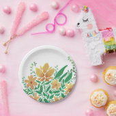 甘い抽象芸術フローラ ペーパープレート (パーティー)