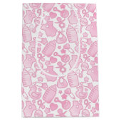 甘い振りかけるピンクグラデーション色 ミディアムペーパーバッグ (正面)